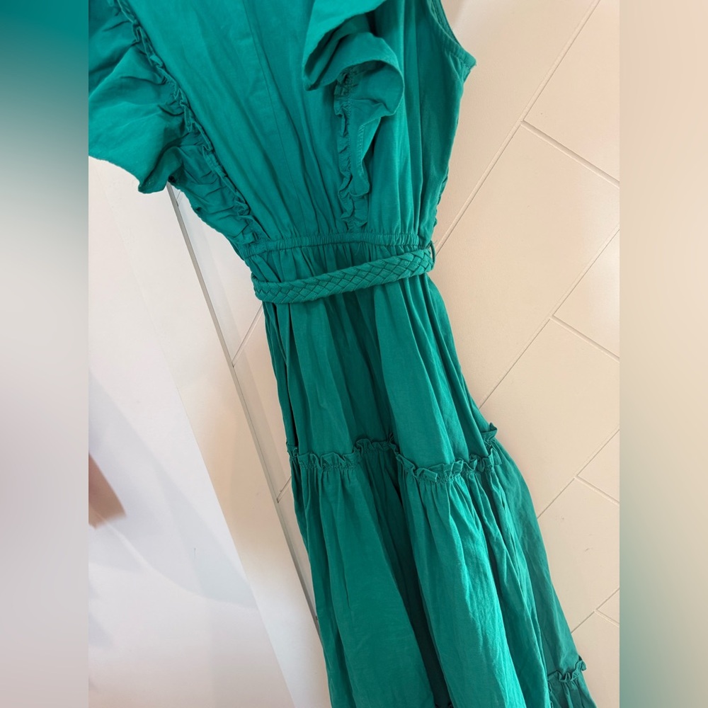 NEW WITH TAGS PINCH Liam sleeveless tiered maxi dress in emerald green Size: L - Picture 14 of 14